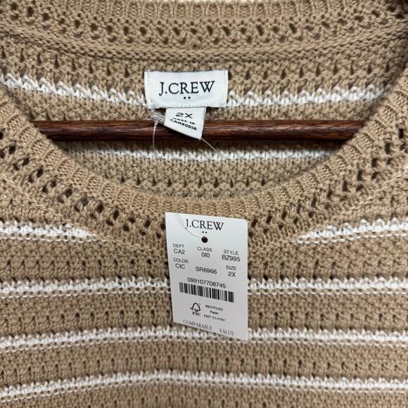 J.Crew Striped crochet sweater-tank Size 2X - Picture 3 of 7